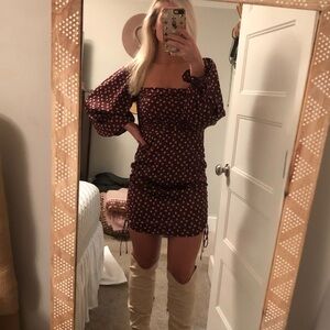 Acoa maroon floral boutique dress